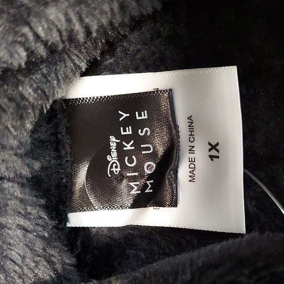 NWOT Disney Mickey Mouse Fleece Hoodie with Side Mockery Mouse Insignia 1X #403 - Picture 5 of 8